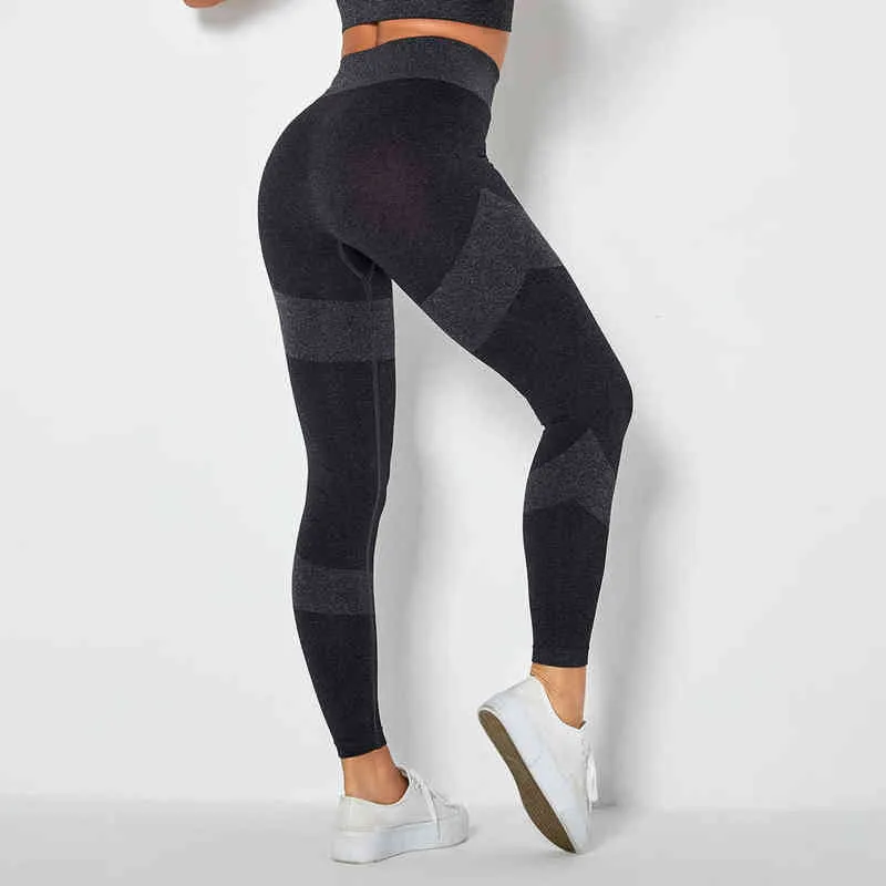 女性のトレーニングジムのレギンスを急降下するスーパーストレッチフィットネスジョギングズボン211221