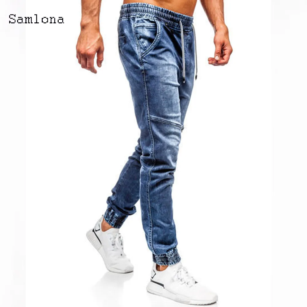 Mais novo Moda Hot Men's Long Straight Perna Slim Fit Fit Casual Elastic Foot Abertura Denim Calças Joelho Duplo Zipper Skinny Jeans Homens C1123