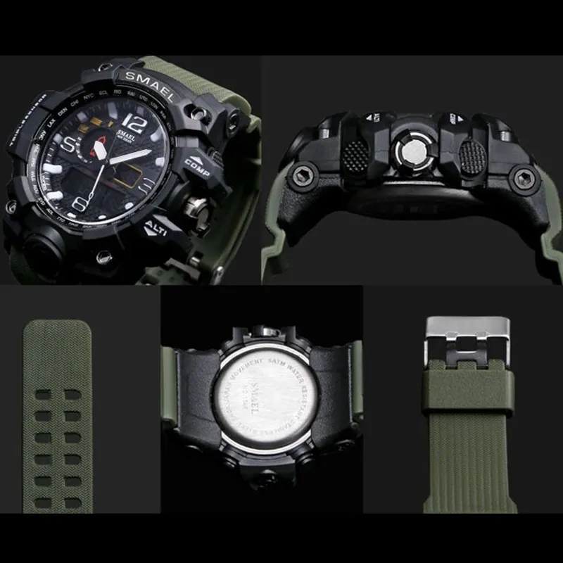 SMAEL Brand Men Fashion Waterproof Stopwatch Analog Quartz Watch Mens Sport Watches Casual Digital Clock Male Relogio Masculino 202211