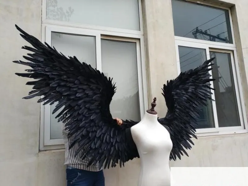 Newcostumed Güzel Altın Angel Tüy Kanatları 185cm Peri Kanatları Dans Pografi Ekran Partisi Düğün Süslemeleri236H