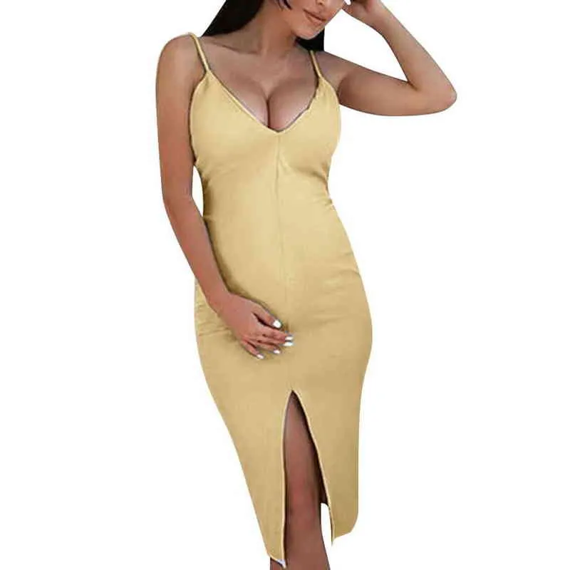 Summer Woman New Solid Color Halter Maternity Dresja linii A-Line G220309