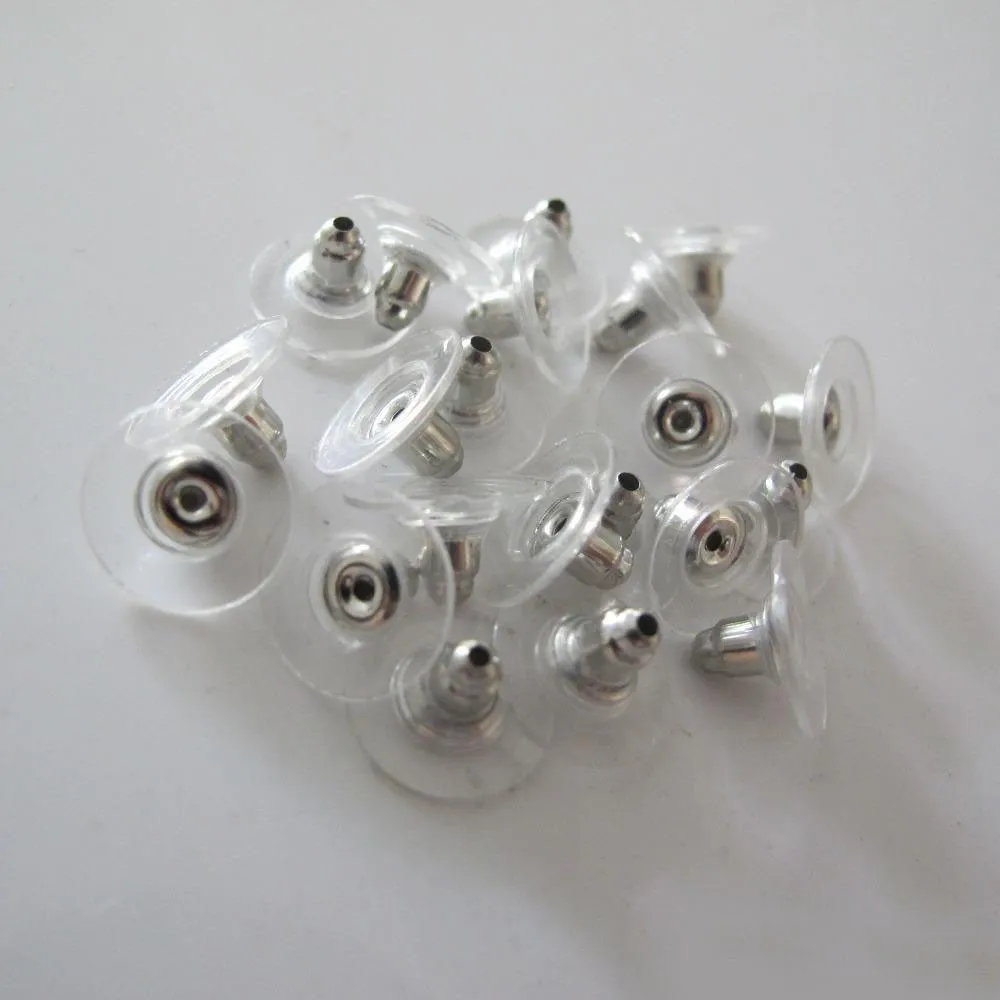 1000 unids / lote Chapado en Oro y Plata Forma de Disco Volador Pendientes Tapones Earnuts Pendientes Tapones Aleación Encontrar Accesorios de Joyería Co233c