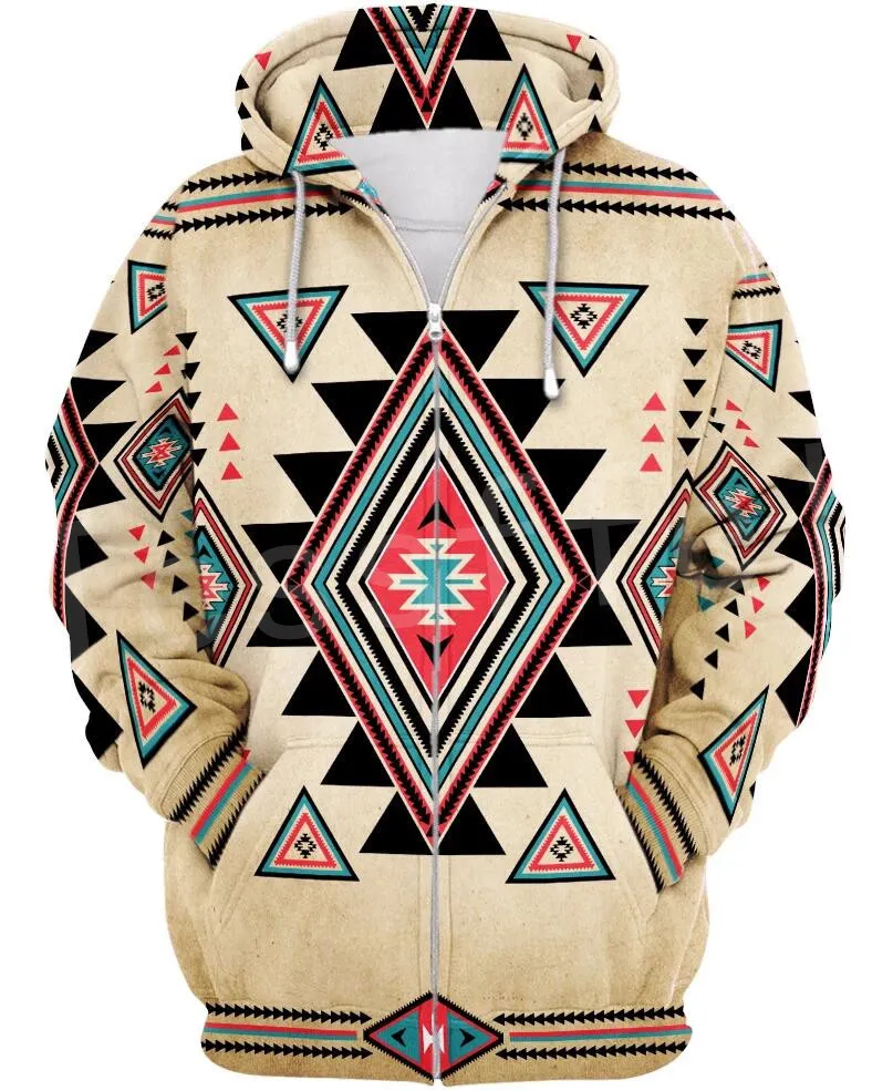 Tessffel Indian Native Culture Harajuku Casual Kleurrijke Trainingspak Nieuwe Mode 3DPrint Unisex Hoodie / Hoodies / Rits Mannen Dames S-2 C1116