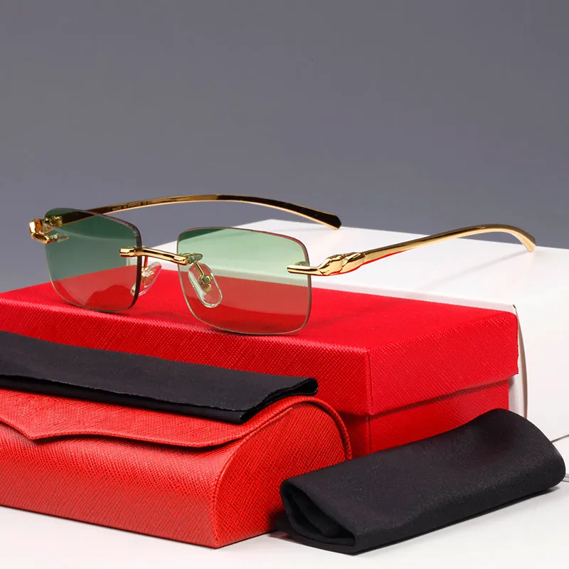 lunettes de soleil signature Cheetah Classic rectangle série en métal Vivid and Smart Business Casual Hommes Femmes Cadre Optique Cadre CT0061O 274y