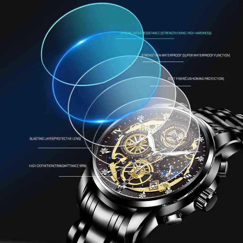 DOIT Мужские часы Топ Элитный бренд Спортивные часы с большим циферблатом Мужские кварцевые наручные часы с хронографом Дата Мужские часы Relogio Masculino 220113267n