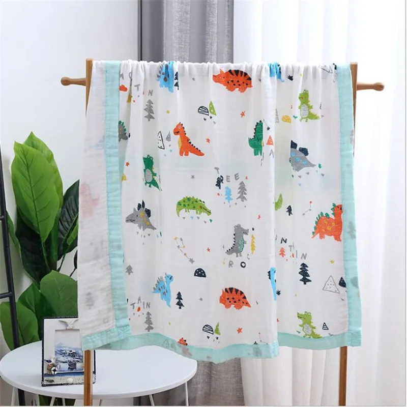 120 * 6 couches de bambou bébé couverture en mousseline nouveau-né swaddles couvertures douces bain gaze enveloppe pour bébé sac de nuit couche multi-usage LJ201014