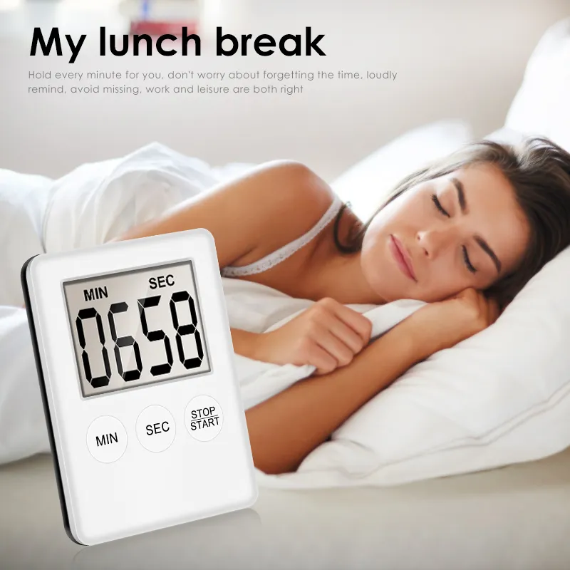 Super Dünne LCD Digitalen Bildschirm Küche Countdown-Timer Magnet Uhr Schlaf Stoppuhr Uhr Timer Temporizador Uhr dropship TSLM1