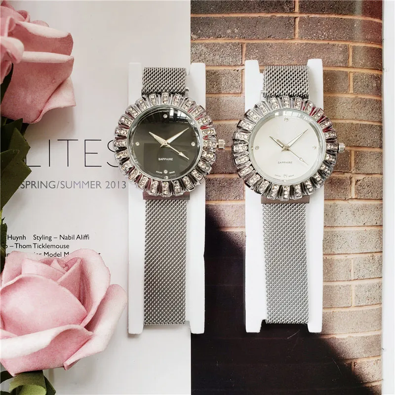 Fashion Brand Watches Women girl crystal style Magnetic Metal steel band quartz wrist watch CHA24279W