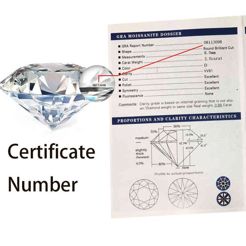 AEAW 1 0CT 3CT 5CT EF ROUND 18K BIAŁY ZŁOTA PLATED 925 SREBRNY MOISSANITE Ring Test Diamond Test Biżuterii Kobieta Dziewczyna Prezent x22263e