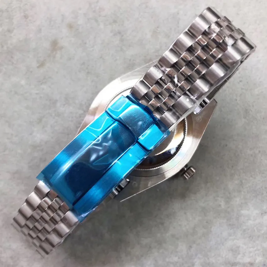ST9 Steel Blue Dial Fluted Bezel Watch 41mm Automatiska Mechianical Arm Wristwatches Strap Sapphire Glass Movement Mens Watches283a