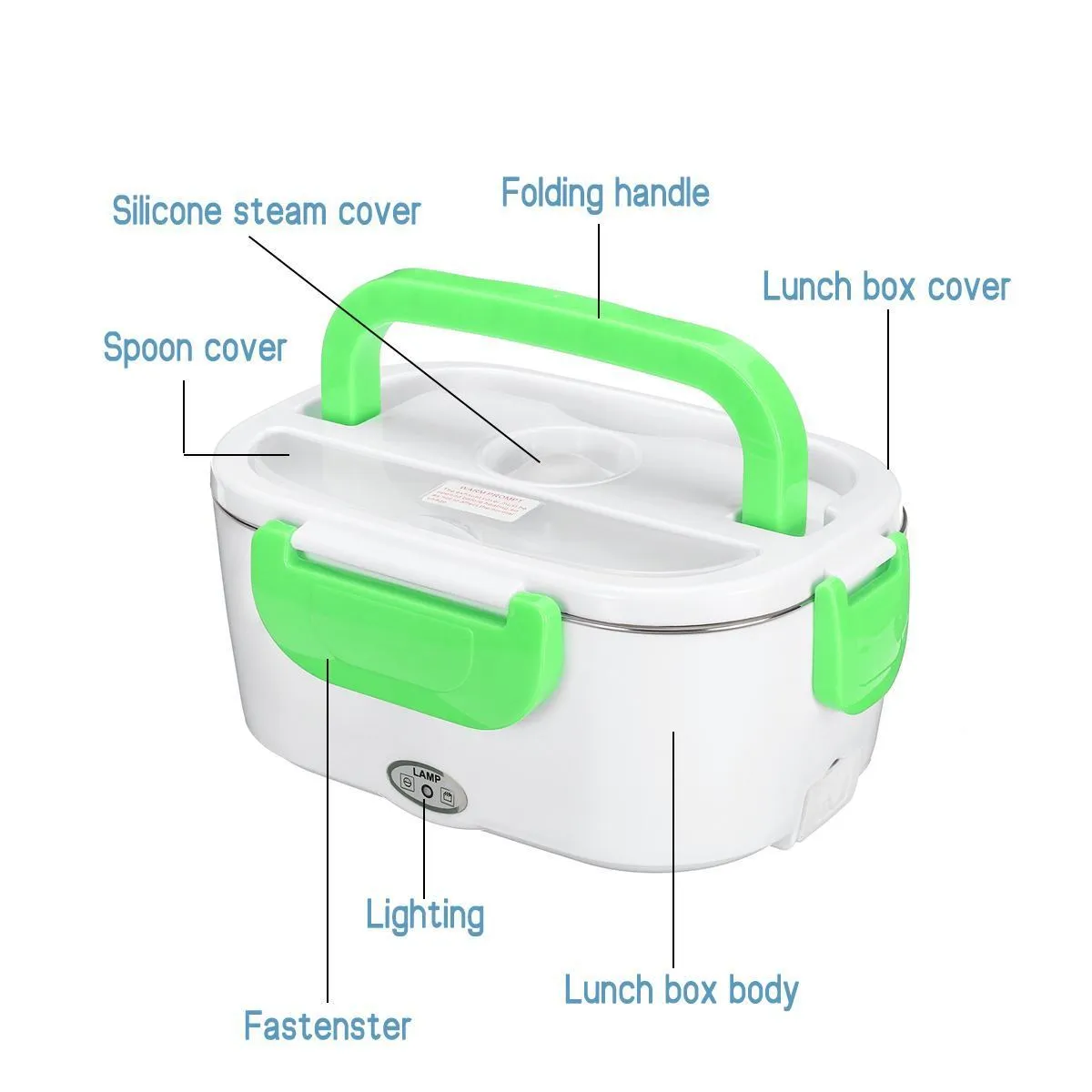 Portable Electric Lunch Box 2 in 1 Car& Home US Plug/EU Plug 12V 110V 220V Stainless Steel/Plastic Food Container T200710