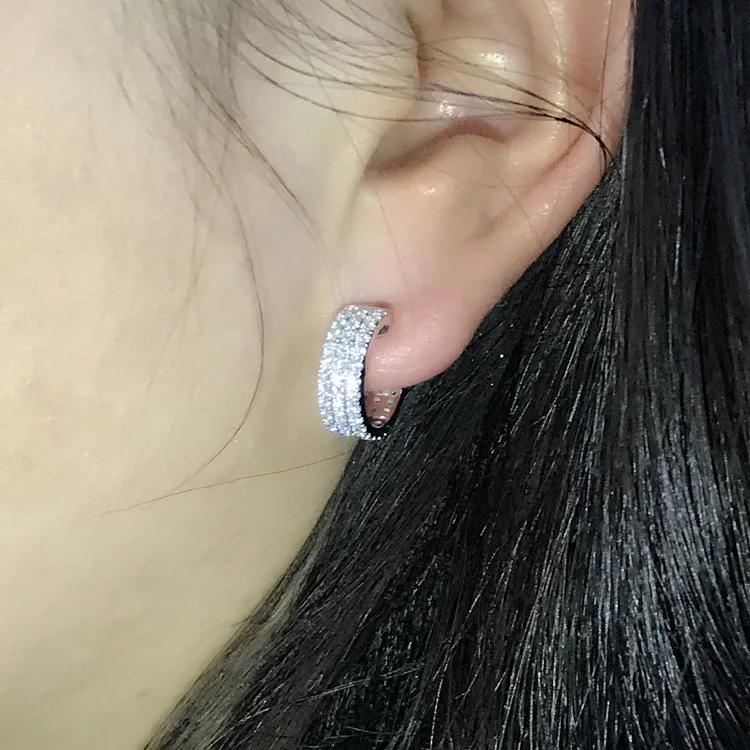 Boucles d'oreilles en diamant réel 18k