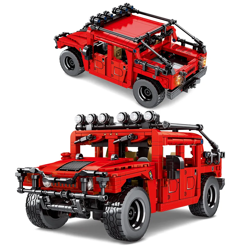 기술 오프로드 차량 G500 SUV 빌딩 블록 도시 도시 당김 자동차 제작자 아이디어 벽돌 어린이 장난감 생일 선물 Q1126
