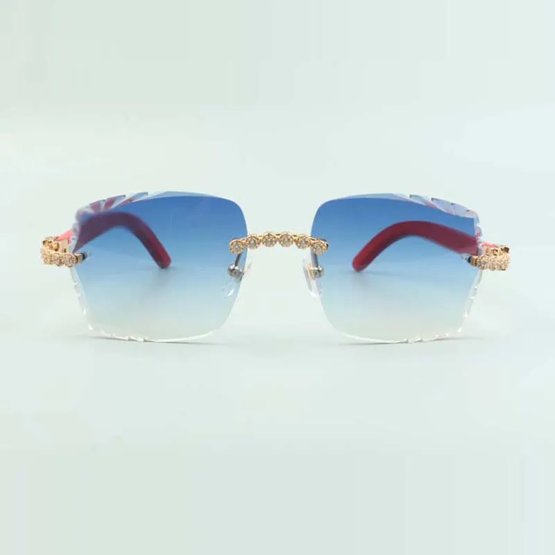 Солнцезащитные очки Bouquet Diamond 2022 3524014 с очками из натурального красного дерева и ограненными линзами 3 0 Толщина 332U