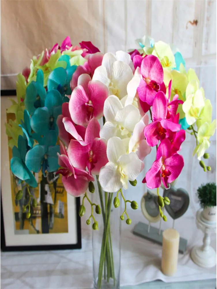 50 pezzi popolare bianco Phalaenopsis farfalla orchidea fiore 78 cm 30 71 lunghezza 10 pezzi lotto i artificiali Wedd237c