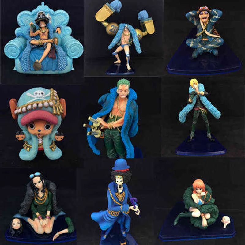 En bit figur Anime 20 -årsjubileum Ver Luffy Zoro Chopper Sanji Robin Franky Usopp Nami Brook Action Figur PVC Model Toy AA2589146