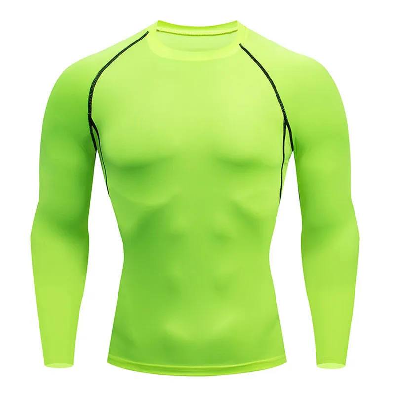 Casual Fitness T-shirt Wit Heren Top Lange Mouw Compressie Tight Rash Guard Mannelijke MMA Winter Training Warm Base Layer Jogging 1118