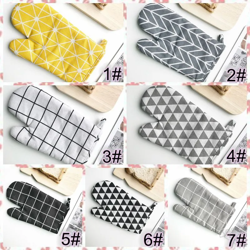 16*27cm Microwave Oven Gloves Cotton Linen Lattice Ovens Mitts Anti-scalding Baking Glove Insulation BBQ Bakeware Kitchen Tool BH4413 WLY