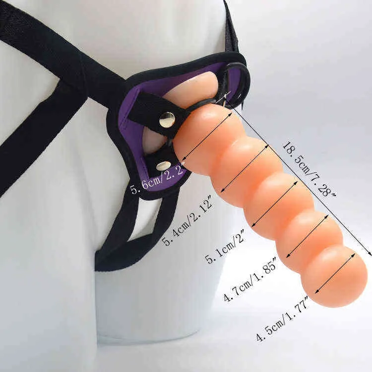 NXY Falli Indossano Pantaloni di Pelle Simulato Pene Spina da Cortile Uomini e Donne con Cinque Perle Yin Dispositivo di Masturbazione Anale a Doppio Scopo 0221