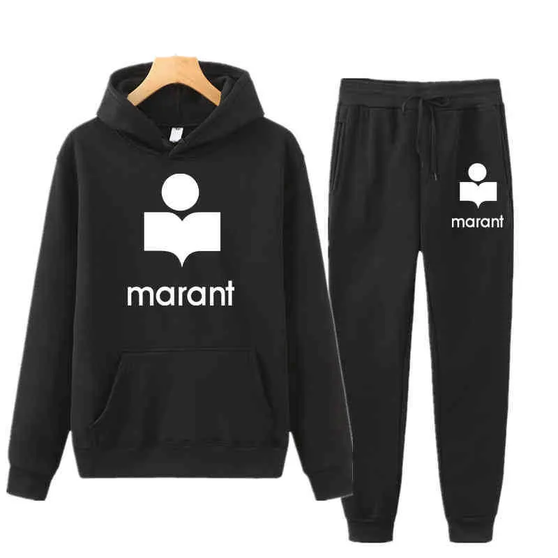 2022Marant Tracksuit Set Women Oversize Hoodies Sweatshirt Sweatpants Joggers Sport Pant Suits Femme Outfits Sweatsuits