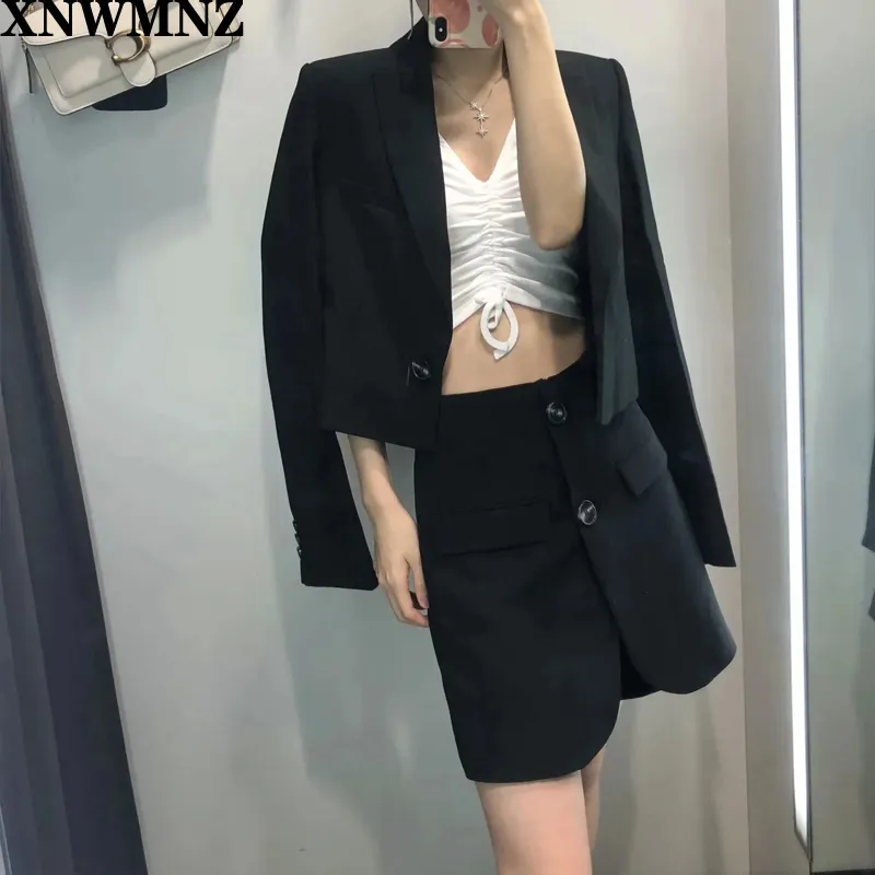 ZA Suit Setleri Kadınlar İngiltere Ofis Basit Katı Tek Düğme Kısa Kadın Blazers Ceket Ve Şort Bermuda İki Adet Setleri X1214