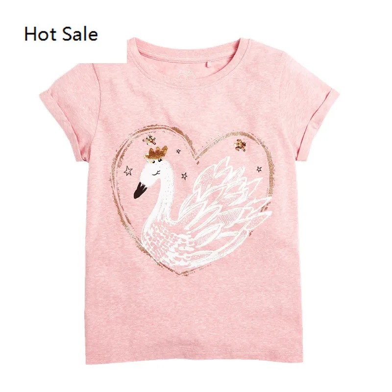 Dier Alpaca Applique Meisjes T-shirt Katoen Peuter Kleding Roze Kleuren Baby Meisjes Tops Tees Shirts Kinderen tshirts1440523