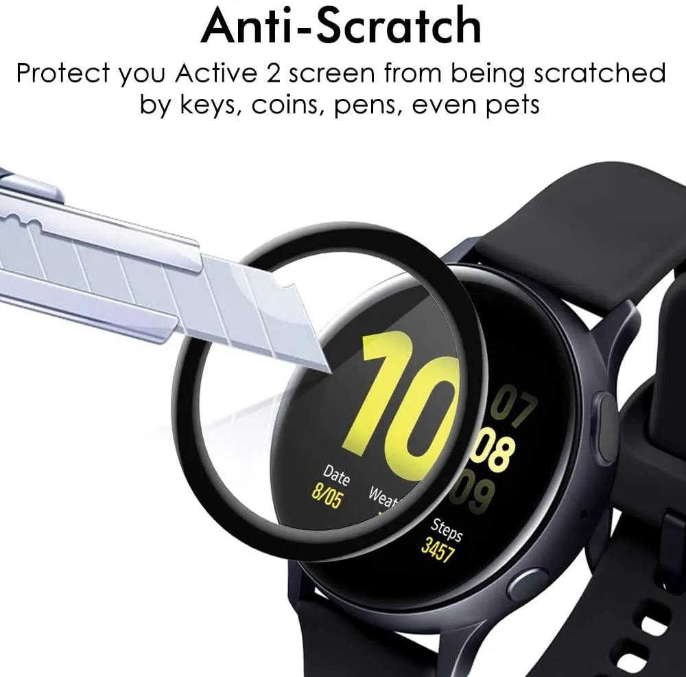 20D экрана защитники пленки мягкие для Samsung Galaxy Watch Active 2 40 мм 44 мм полная крышка изогнутая кромка защитная царапинка