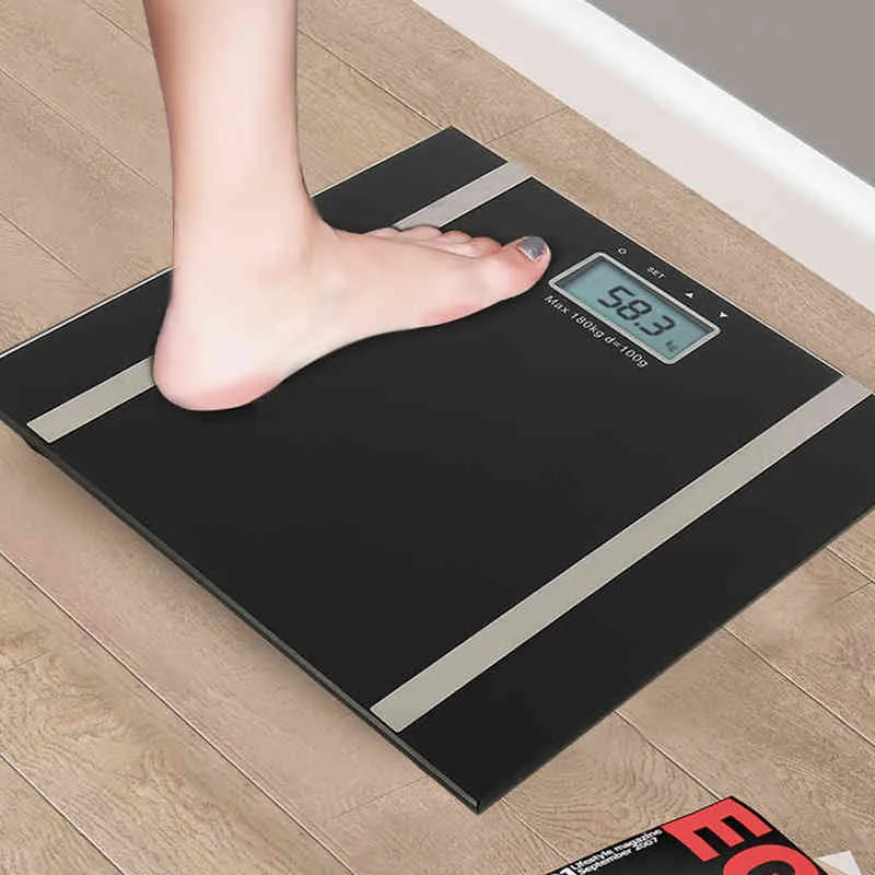 Мода Bluetooth Body Body Fat Scale Smart Electronic BMI Композиция Анализатор Ванна Черные Весы 2021 Горячая Продажа Прецизиота H1229