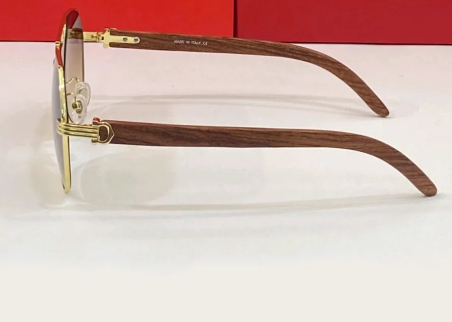 Goldene Holz-Piloten-Sonnenbrille für Herren, brauner Farbverlauf, Sonnenschutz, Autobrille, occhiali da sole firmi, UV400-Schutz, Augenschutz, Su213Y