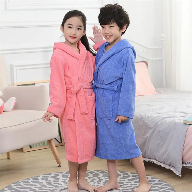 38 Design Cotton Children Hooded Bathrobe Girl Sleepwear Robe Boy Cotton Terry Bath Robe Baby Pyjamas Handduk Robe Children's Bathrobe LJ201216