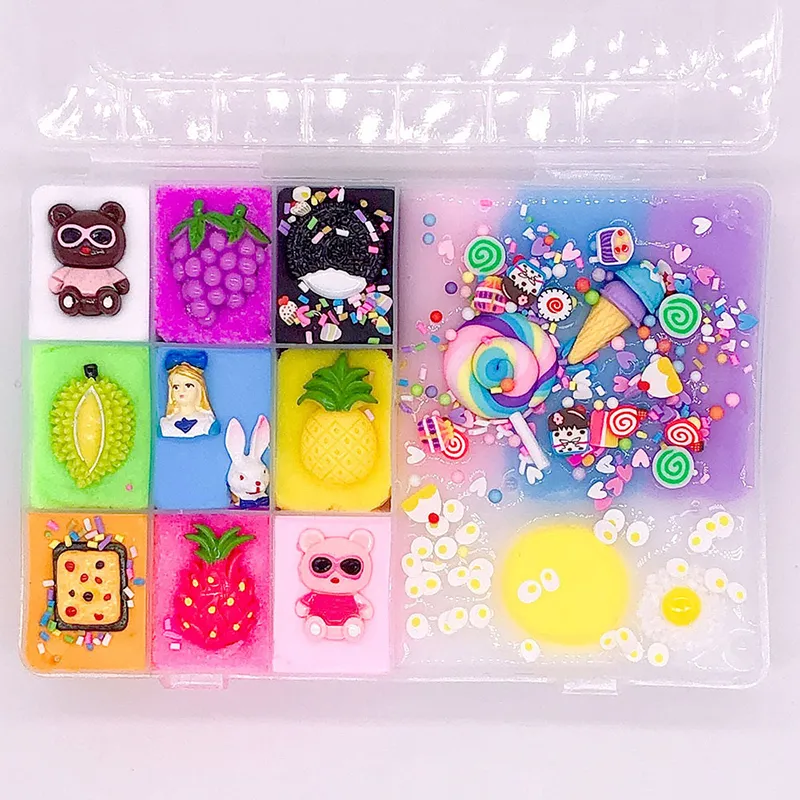 500ml Charms Slime Jouets DIY Argile Polymère Jouets Mignon Extensible Individualité Charme Élasticité Slime Relief Stress Cadeau pour Enfants 201226