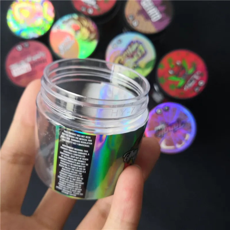 Empty packing bottles Hologram 3.5 gram 60ml Thin Mint mylar bags plastic jar tank dry herb flower Container