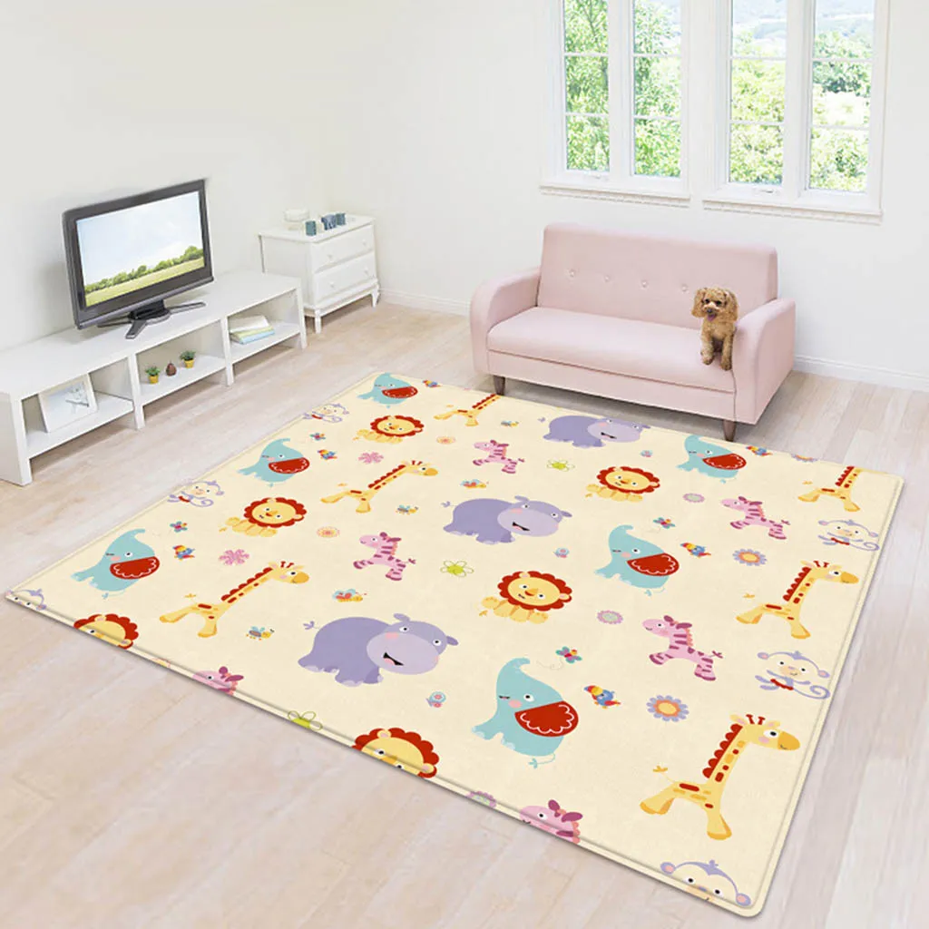 Bébé Tapis de jeu Étanche LDPE Soft Floor Playmat Pliable Ramper Tapis Enfant Jeu Activité Tapis Pliant Couverture Réversible # F5 LJ23073