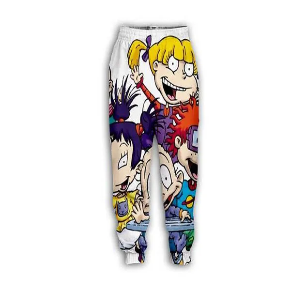 Nouveaux hommes femmes dessin animé Razmoket années 90 drôle impression 3D mode survêtements Hip Hop pantalons à capuche MH059283z