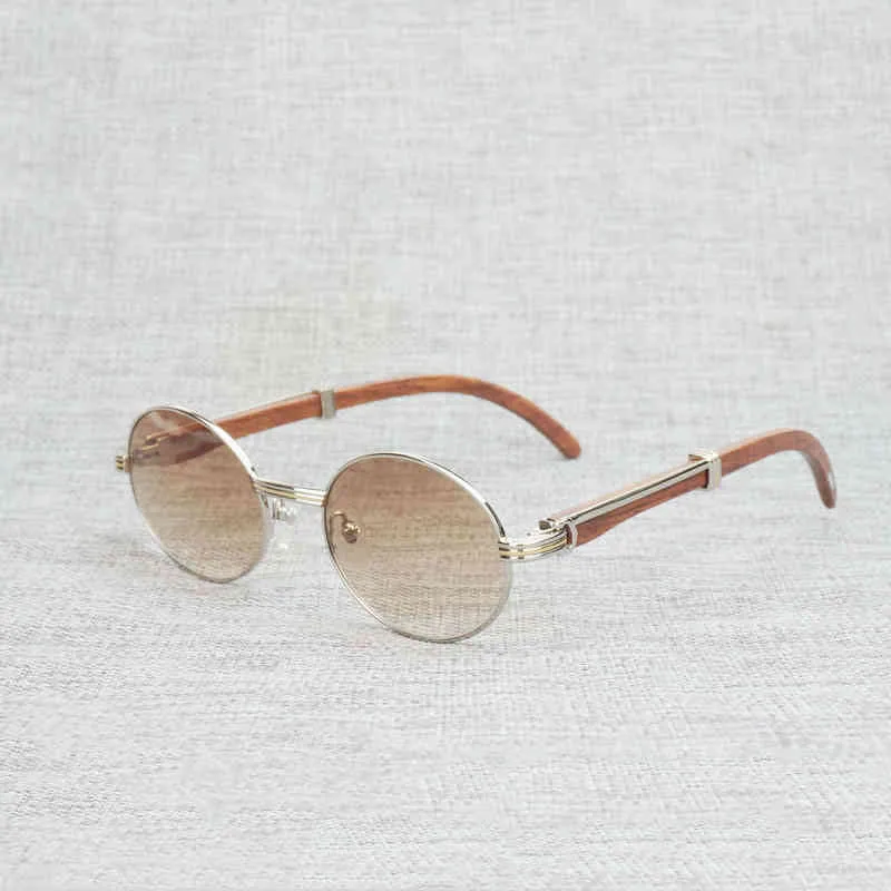 2024 Fashion Men's Luxury Designer Lunettes de soleil pour femmes vintage Buffle noir blanc Horn Round Natura Wood Eyewear Woemn Outdoor Glassures Cadre Oculos Shades