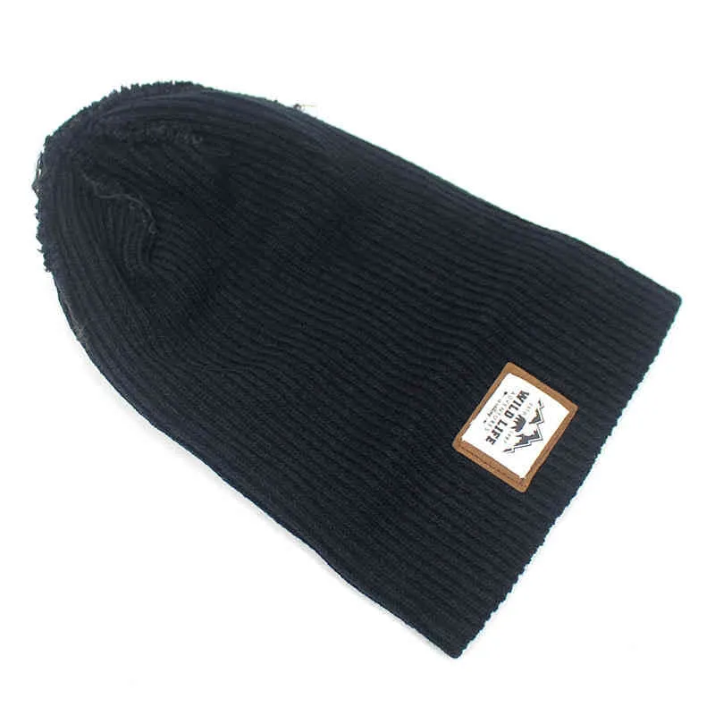 Autumn Winter Letter Label Skallies Beanies Caps for Men Women039s Solid Sticked Hat Outdoor Warm the North Mountains No Face3460895