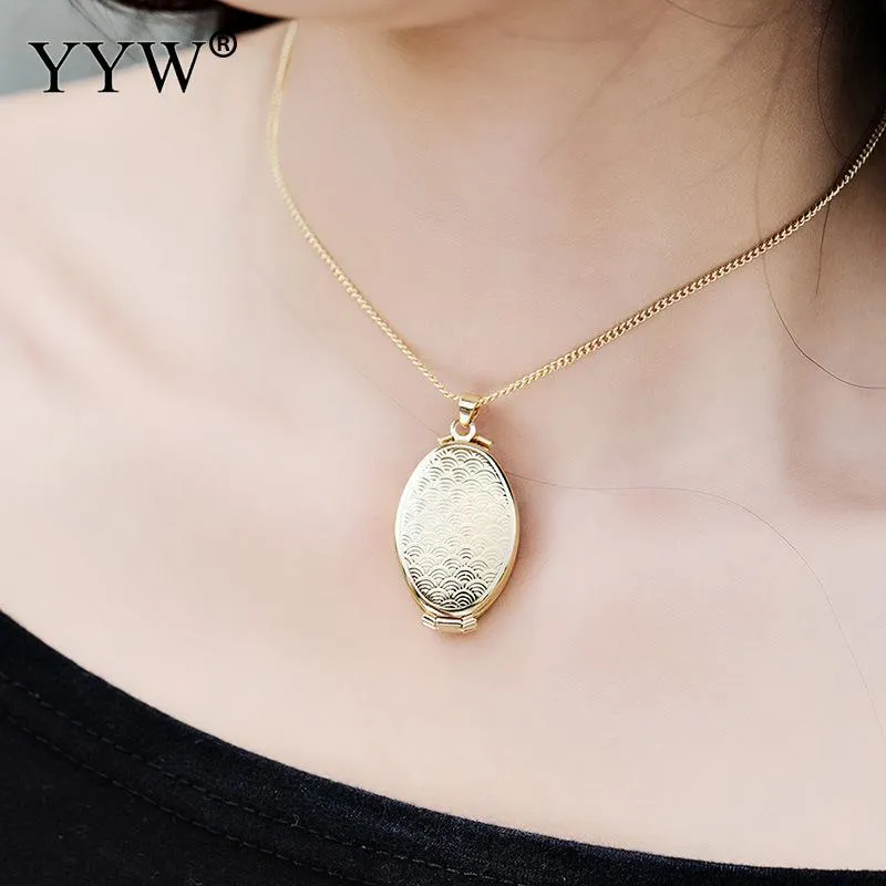 Brass Locket Necklace Personality Fashion Jewelry Unisex Expanding Po Locket Necklace Pendant Jewelry Gift For Women1191d