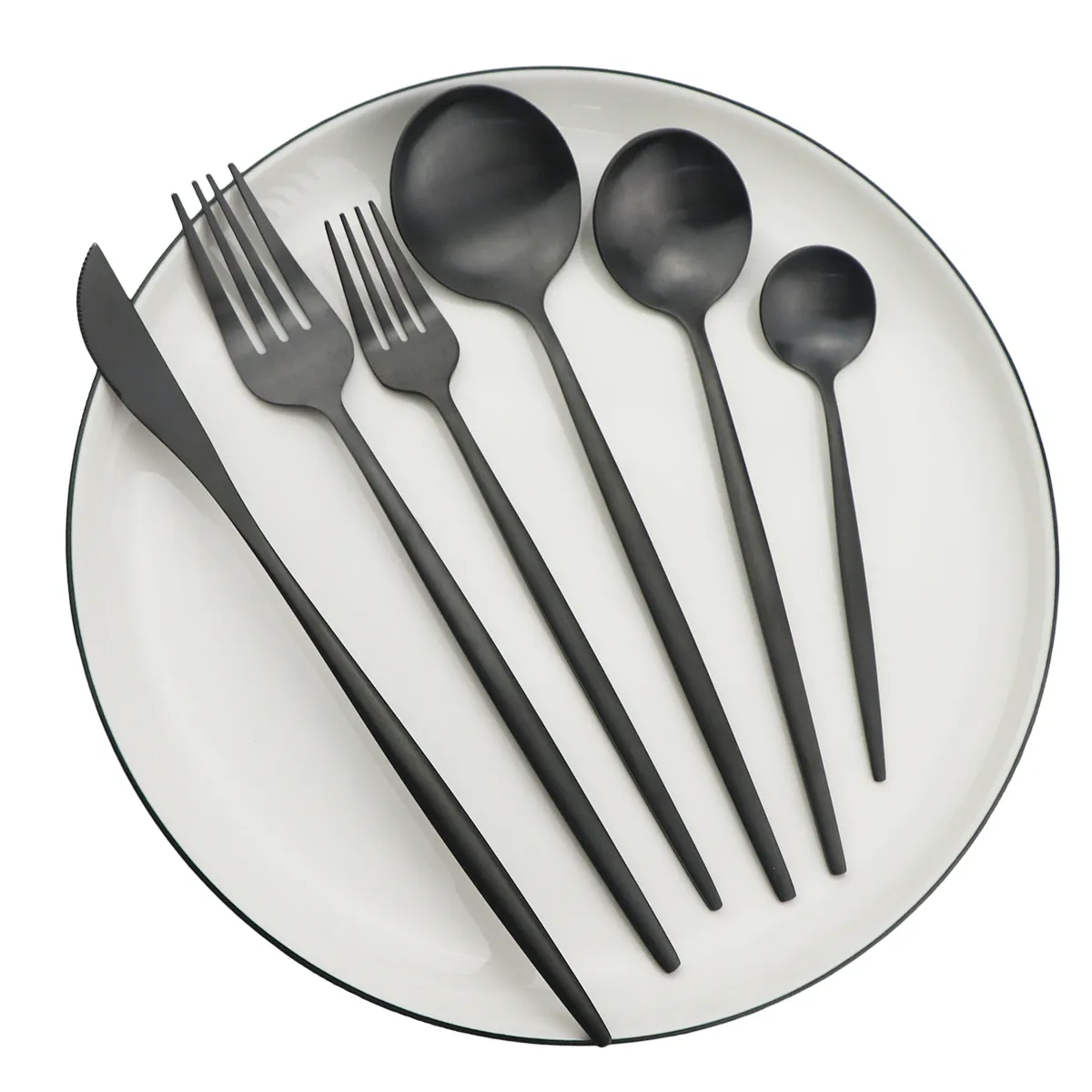 36st Rose Gold Flatware Matte Cutlery Set 304 Rostfritt stål Tabelleriset Set Dessert Fork Spoon Silverware Kitchen Coderware 20101239613