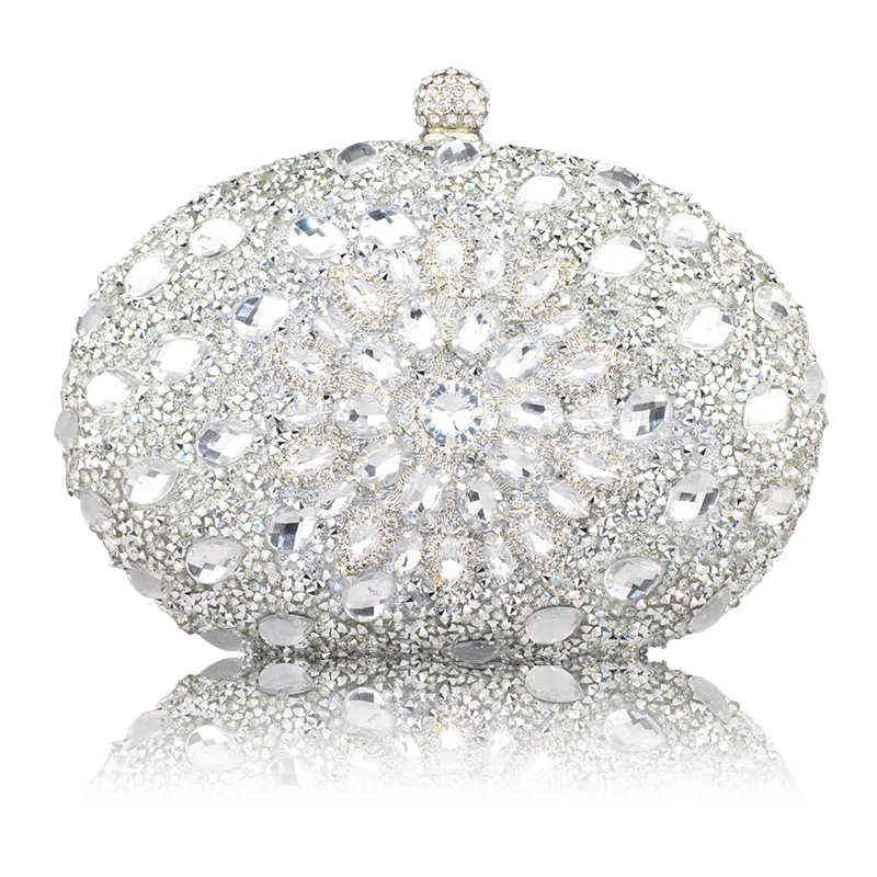 Nxy handväska bröllop diamant silver blommig kristall slingpaket kvinna koppling väska mobilficka matchande plånbok handväska handväskor 0214