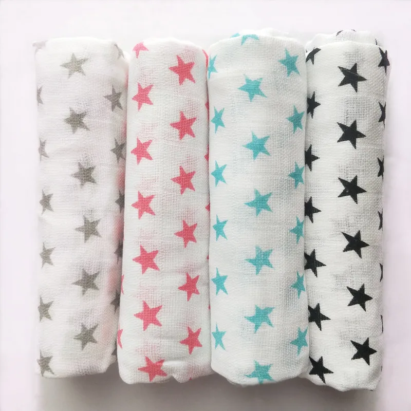 4 Pièces Bébé Couverture Coton Swaddle Wrap Nouveau-Né Serviette De Bain Couverture D'allaitement Répété Chiffon Nappy Mousseline Couches 70 * 70 cm LJ201014