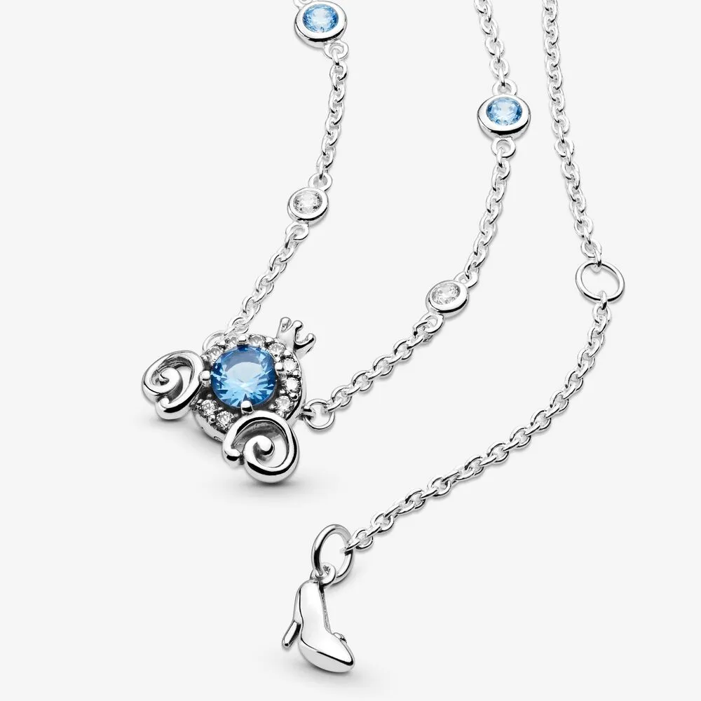 Nieuwe aankomst 100% 925 Sterling Silver Pumpkin Coach Collier Necklace Fashion Jewelry Making for Women Gifts 308J