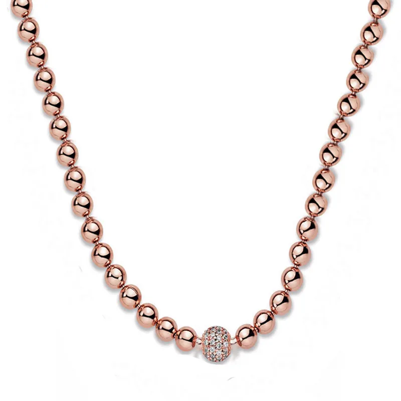 Original chunky infinity knut pärlor glida mig länk ormkedjan halsband för mode 925 sterling silver pärla charm diy smycken q0234s