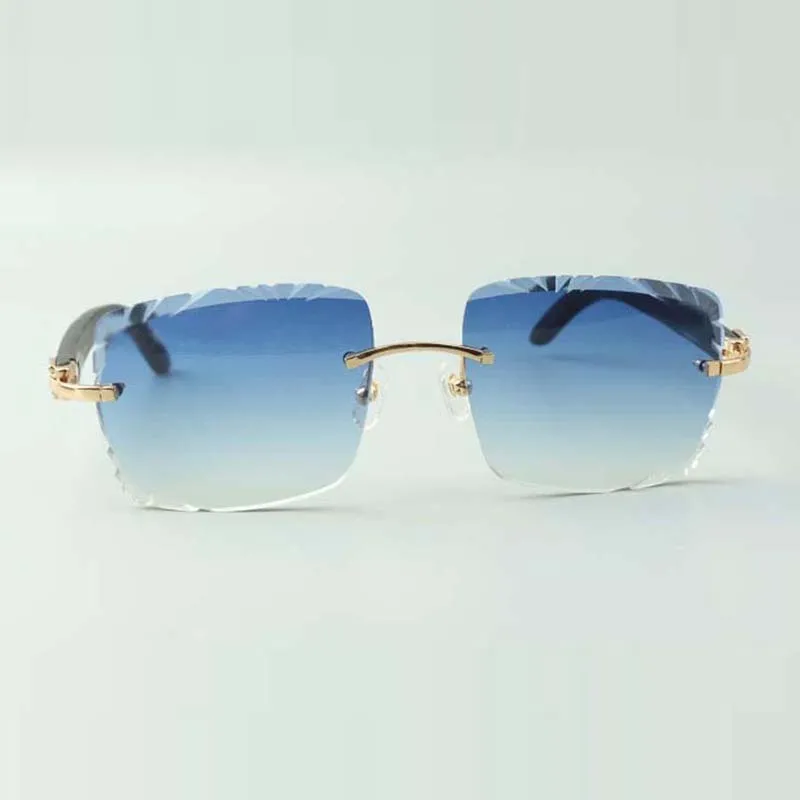 Holzsonnenbrille 3524020 mit schwarzen Holzbeinen und 58-mm-Schnittglas2381