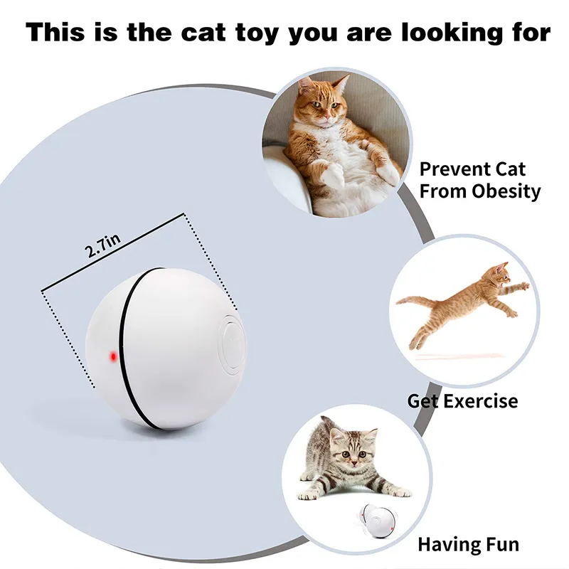 Smart Interactive Cat Toy 360 gradi auto rotante palla animali domestici che giocano giocattoli Motion Activated USB ricaricabile Pet Ball 201217