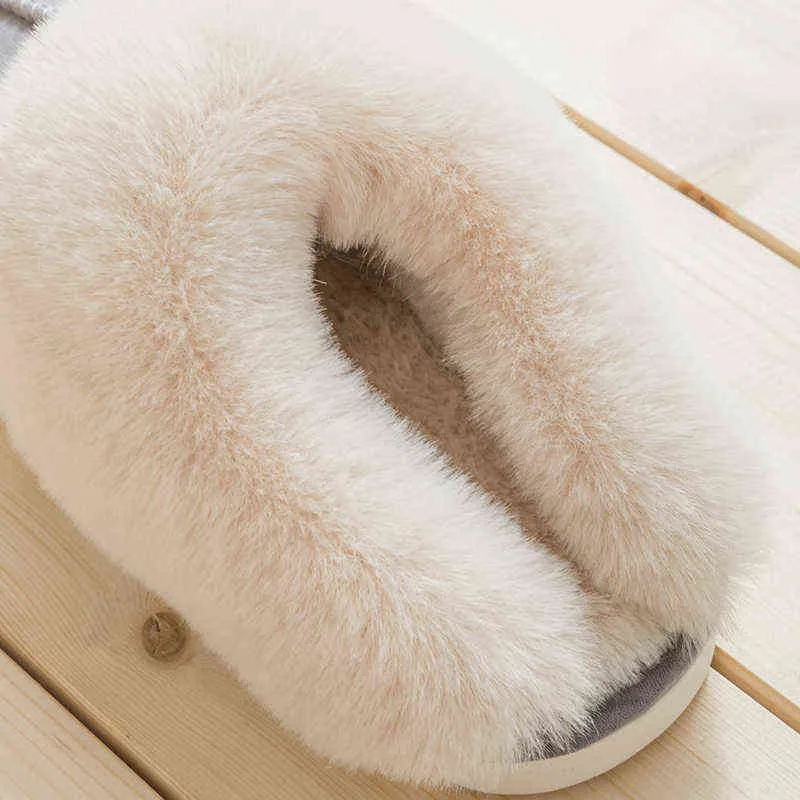 2022 Kobiety Faux Fur Winter Fuzzy Ciepłe Kapcie Ladies House Platform Pluszowy Buty Komfort Płaska sypialnia Slajdy Zapatilla Mujer W220218