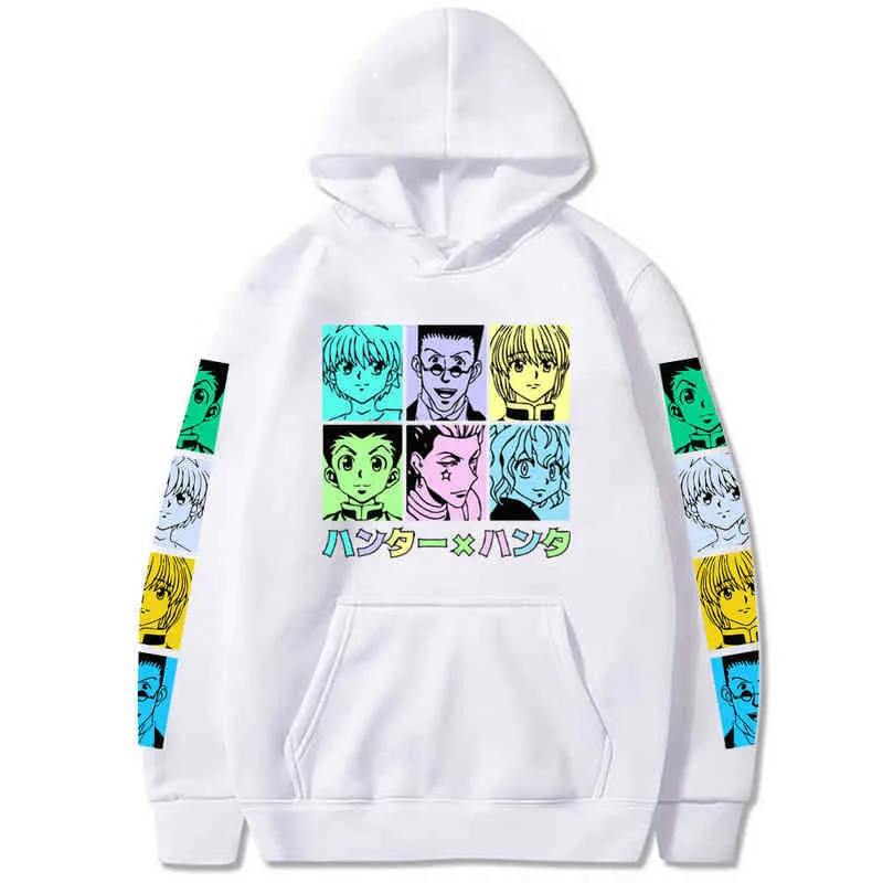 2020 Ny Anime Hunter X Hunter Killua Leorio Kurapika Gon Hisoka Pullover Hoodie Långärmad StreetWear Fashion Tops H1227