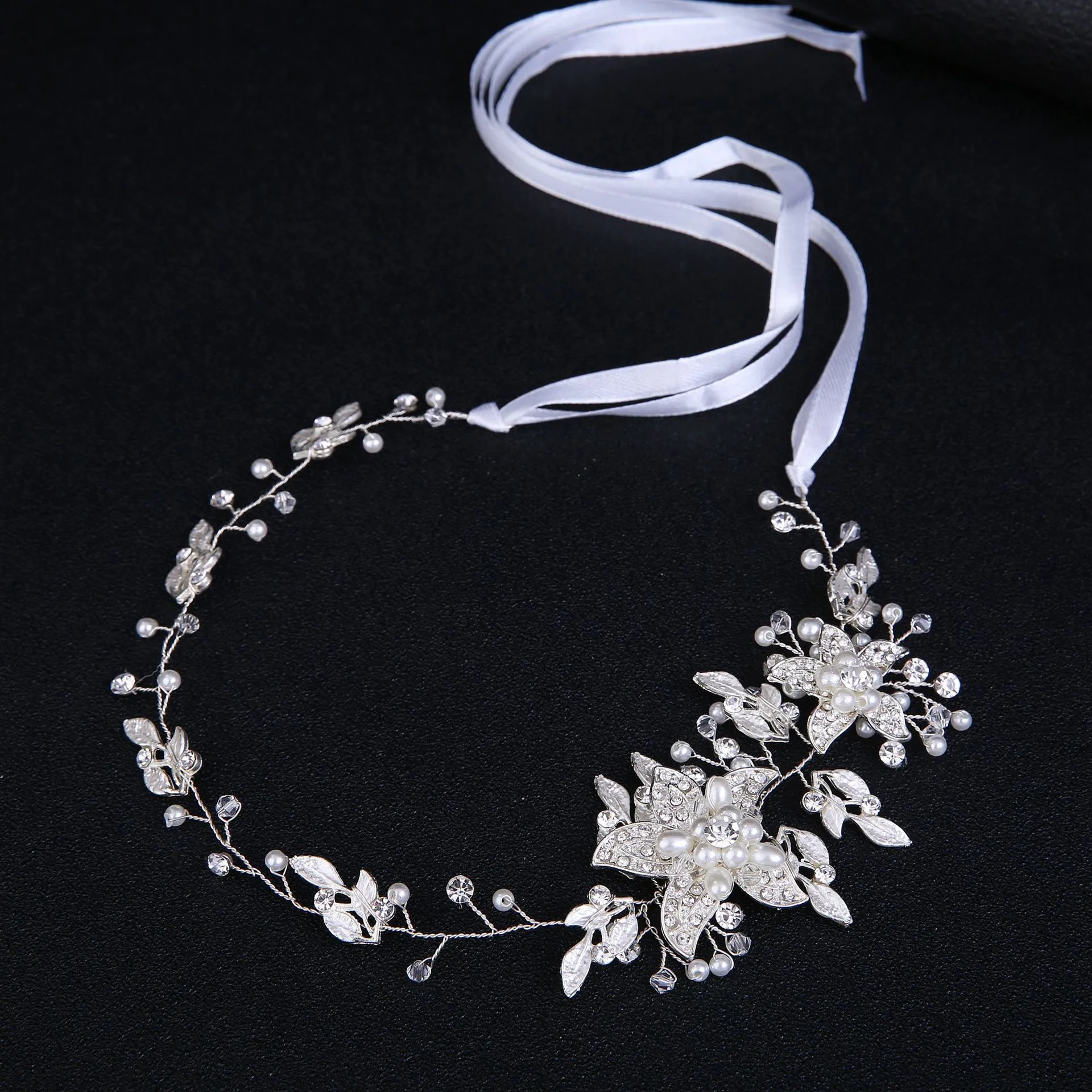 Gold Silver Rhinestones Pearls Bridal Headpieces Hairband Fashion Women Hair Accessories Jewelry For Wedding Headdress Headwear CL0445