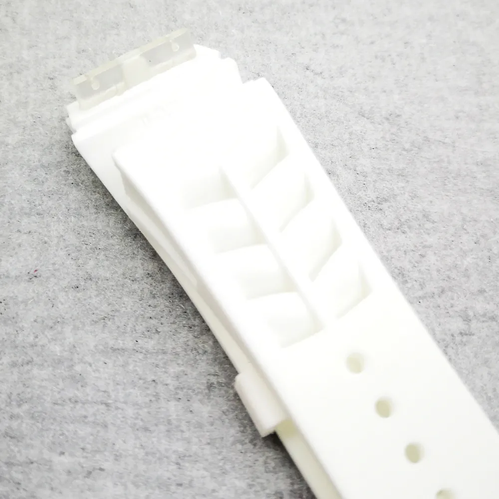 Cinturino orologio bianco da 25 mm Cinturino in caucciù con chiusura pieghevole da 20 mm RM011 RM 50-03 RM50-01303F