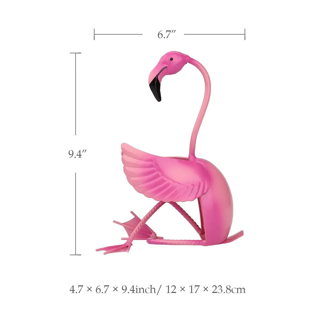 Tooarts Flamingo Wine Holder Estante Estatuilla de metal Estante práctico para botella Oficina Decoración para el hogar Craft Y200104