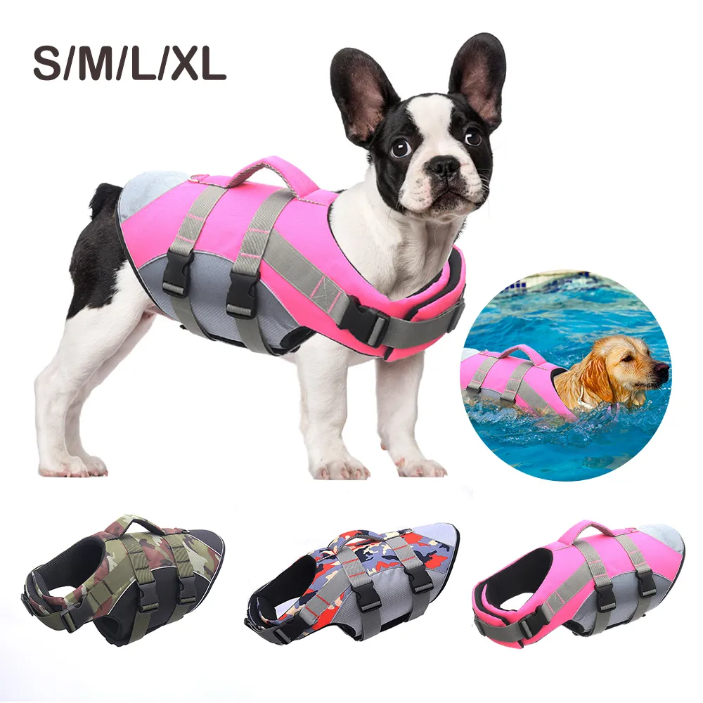 Adjustable Pet Dog Swimming Life Jacket Buoyancy Aid Float Vest saver Dogs Pets Clothes #15 Y2009175509689